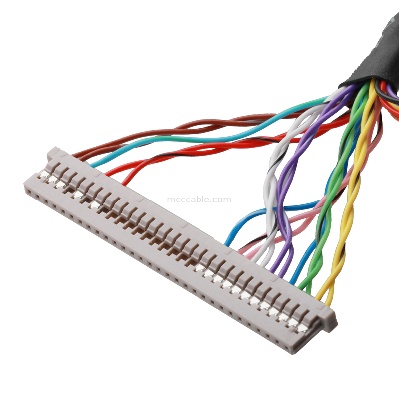 Kabel motherboard LCD JAE FI-X30HL 30P Untuk DF14-30P Dan JST ERH-7P Kabel Gabungan Konektor OEM / ODM