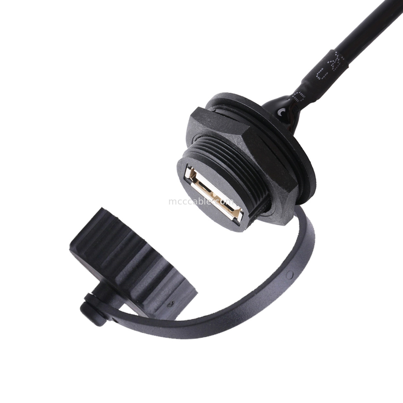 Konektor USB 2.0 A Female dengan Perisai dan Tutup ke USB 2.0 A kabel usb dibuat sesuai ukuran