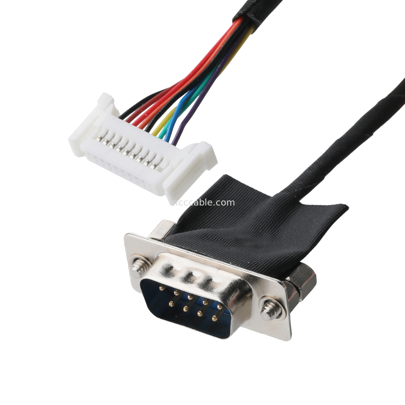 DB-9Pin LVDS Kabel Majelis D-SUB-9P Pria Solder ke TU1.0 20Pin TU1002HN0-20 Wire Connector OEM / ODM