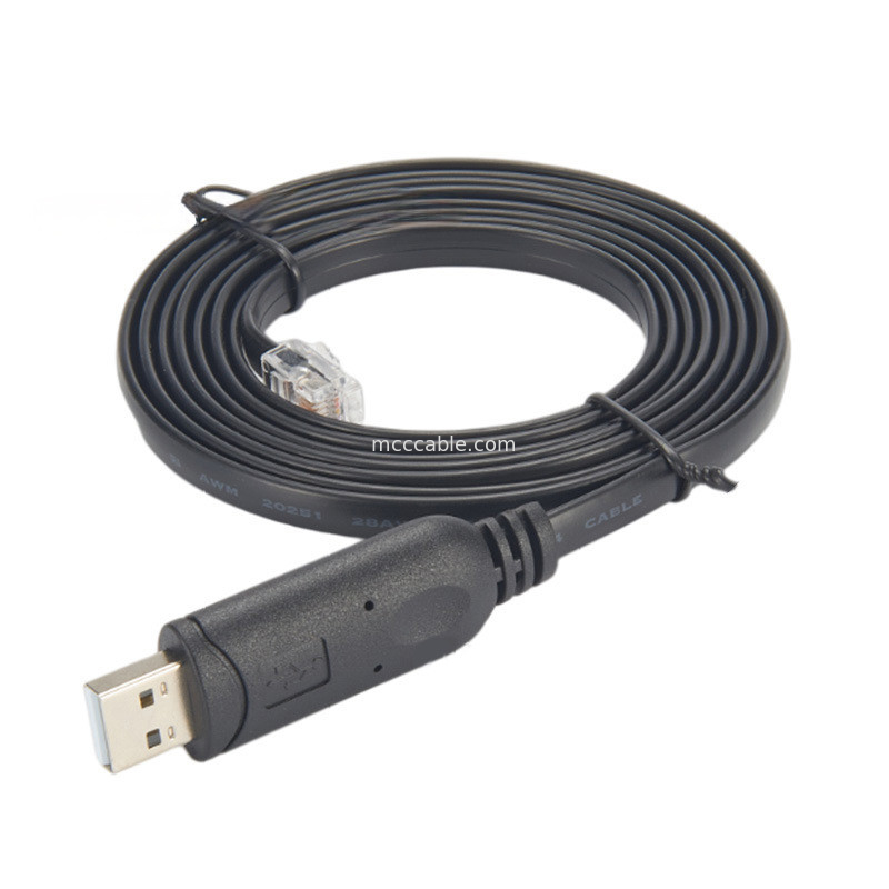 USB-A Ke RS232 RJ12 Serial Kabel 6P6C Kompatibel Dengan RS232 Komunikasi Konfigurasi Debugging Line