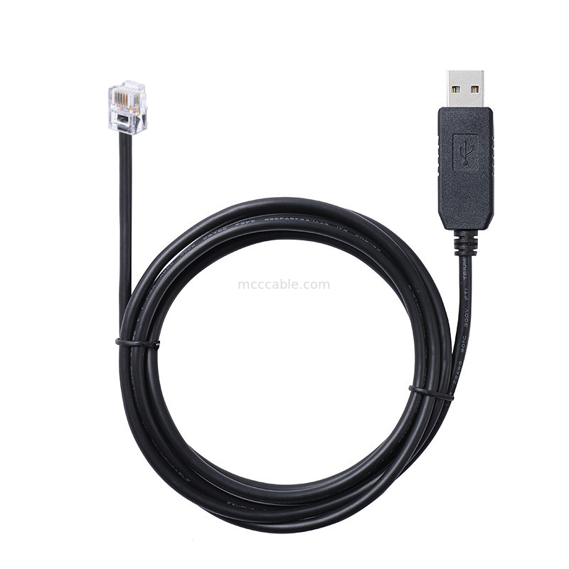 USB-A Ke RS232 RJ12 Serial Kabel 6P6C Kompatibel Dengan RS232 Komunikasi Konfigurasi Debugging Line