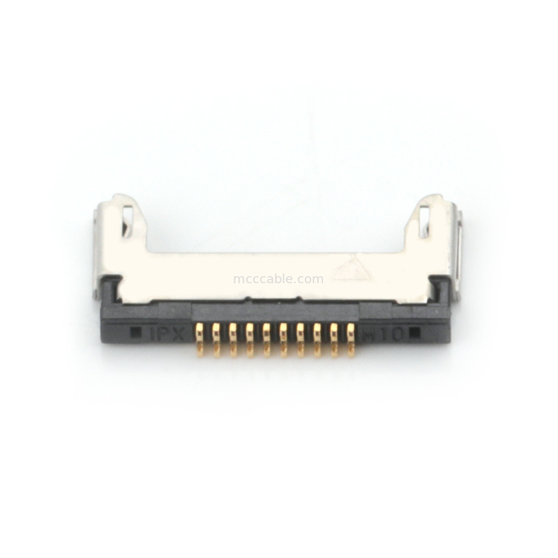 10pin Lvds Micro Coaxial Cable Assembly 20345-010T-32R 0,4 mm pitch Konektor mikro-koaksial tipe perkawinan horizontal