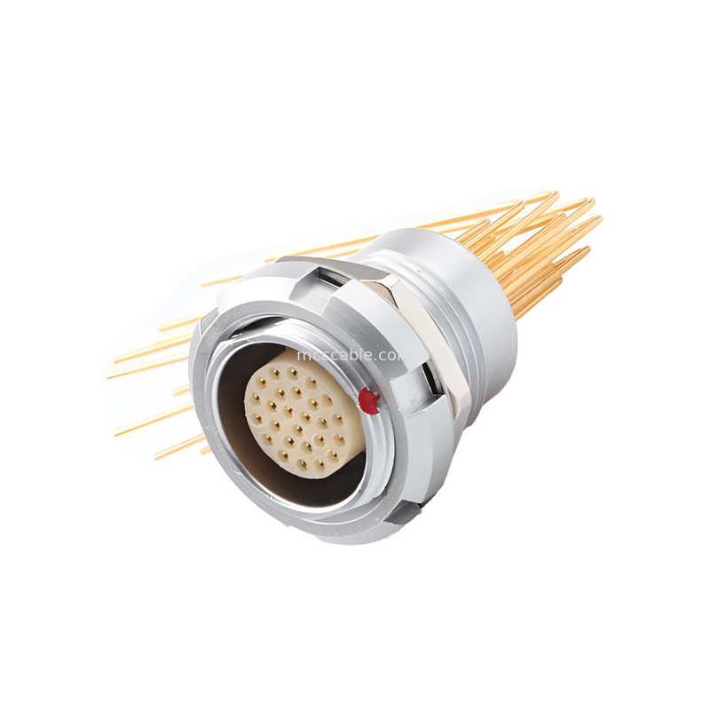 B Series Push Pull Circular Connector Multi-core tipe 2 ~ 32 core welding needle core (lurus atau bersudut)
