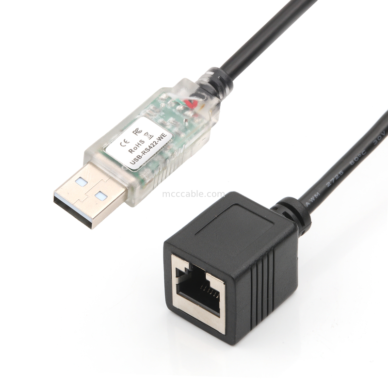 Adaptor Kabel Khusus Industri USB-A RJ422 Ke RS232 Port Jaringan Kabel Debug Teknik Jaringan