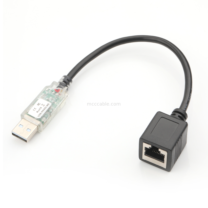 Adaptor Kabel Khusus Industri USB-A RJ422 Ke RS232 Port Jaringan Kabel Debug Teknik Jaringan