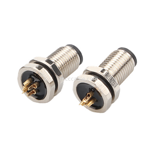 Konektor lingkaran M5 Kode-A 2Pin 3Pin 4Pin Konektor industri M5Z03AA0OCJ009-M5 kunci depan