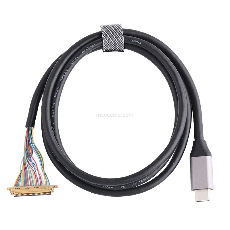 Tipe-C USB 3.0 TO 20453-230T-03 Kabel yang dibuat untuk mengukur konektor koaksial ke Micro USB