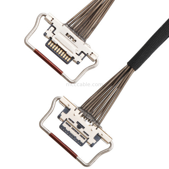 10 Pin Micro Coaxial Cable 0.4mm Pitch 20633-310T-01S Lvds Untuk Kamera Termal