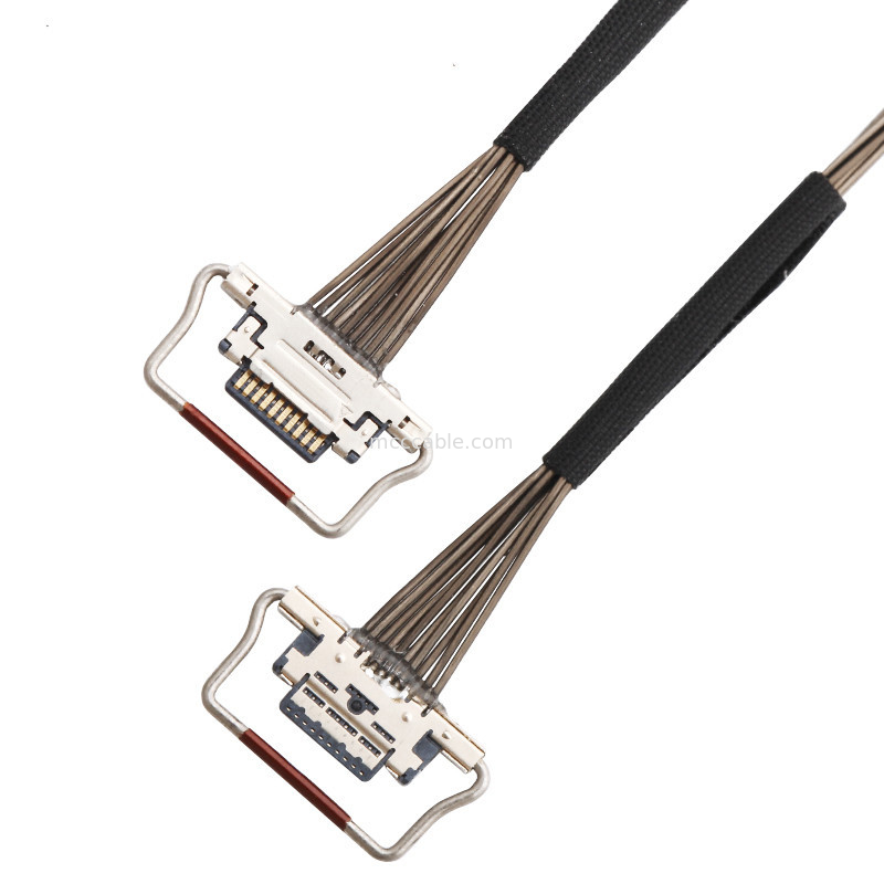 10 Pin Micro Coaxial Cable 0.4mm Pitch 20633-310T-01S Lvds Untuk Kamera Termal