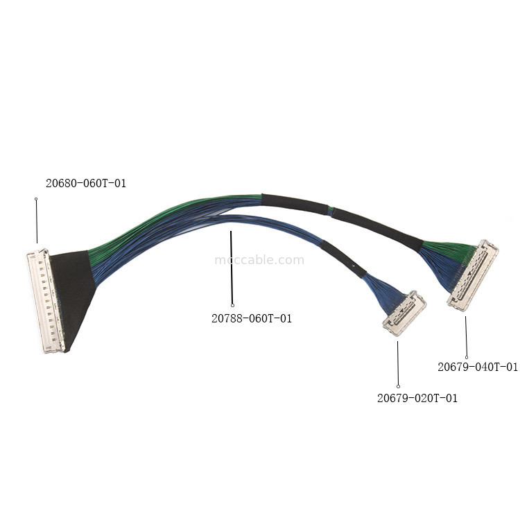 60 PIN Micro Coaxial Kabel EMI Shielding Kabel 20788 060T 01 lvds edp Kabel