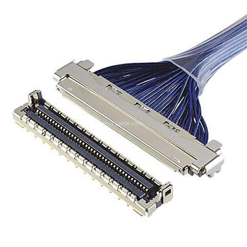 Kustom 0.4 Mm Pitch  20788 20679 30pin 40pin 50pin 60pin Konektor Koaksial Mikro Kabel Emi Shield Lvds
