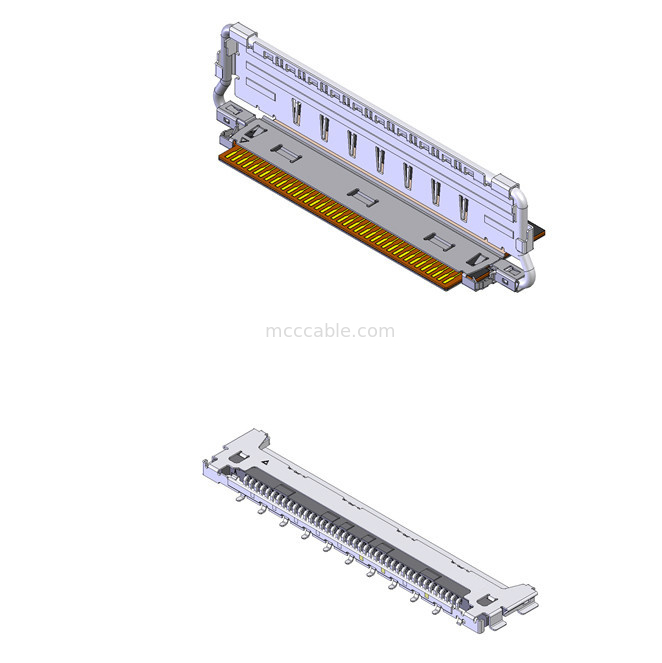 Arah Pasangan Horizontal 20856-050T-01 FFC Kabel Koaksial 50P 0,4mm pitch disesuaikan OEM / ODM