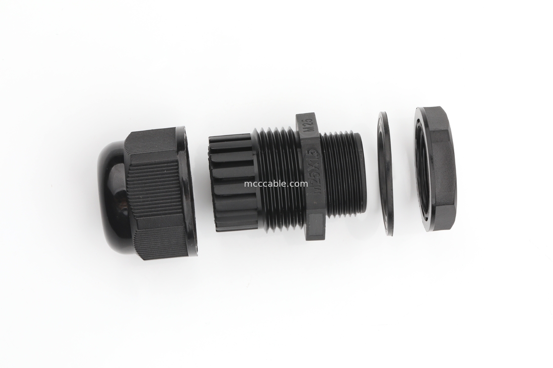 M25 Shell konektor tahan air industri dengan 3Pin / 4Pin / 6Pin / 7Pin / 8Pin Mendukung pemrosesan kawat yang disesuaikan OEM / ODM