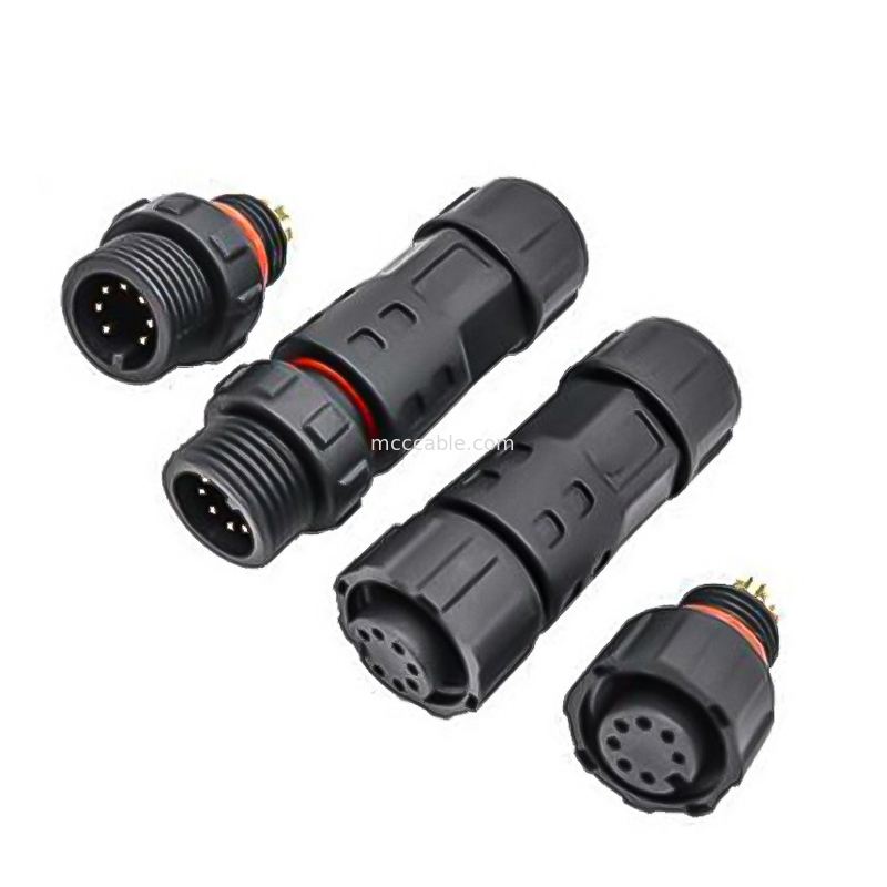 Kelas industri Waterproof 8 Pin Connector Bulat M12 Wanita Cable cetakan lvds tampilan konektor