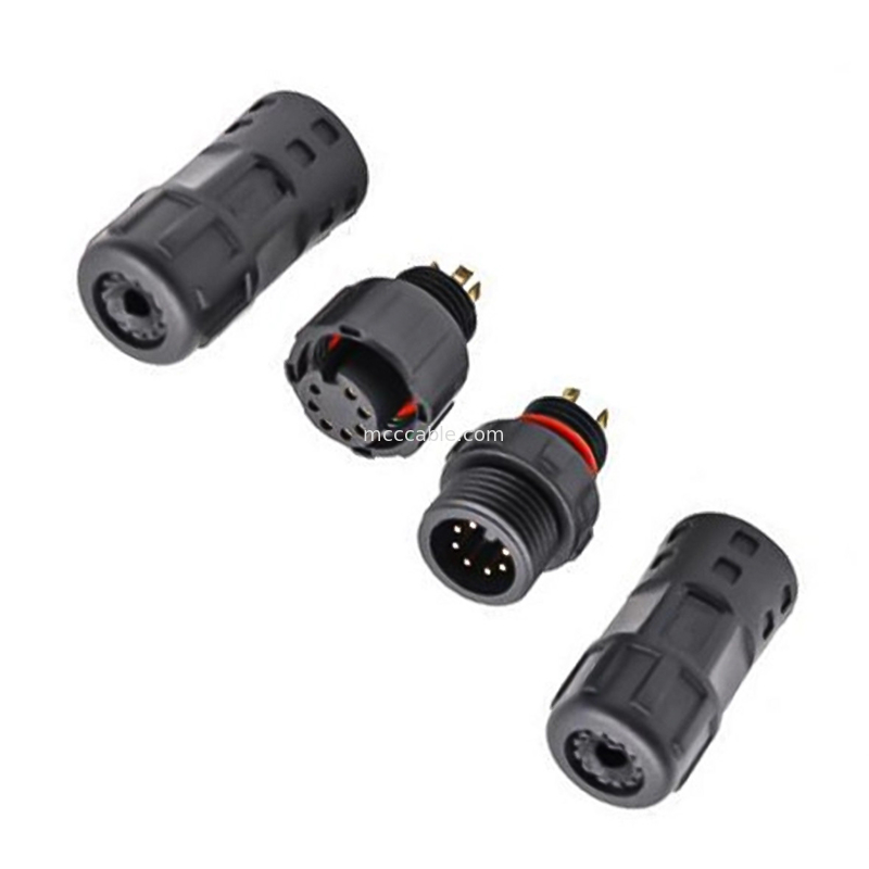 Kelas industri Waterproof 8 Pin Connector Bulat M12 Wanita Cable cetakan lvds tampilan konektor