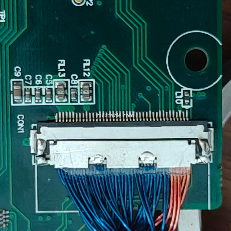 Kabel Koaksial Mikro LVDS Panjang Khusus 0.4mm 20453z-030 SD hingga 20347 Dengan Kunci Mekanis
