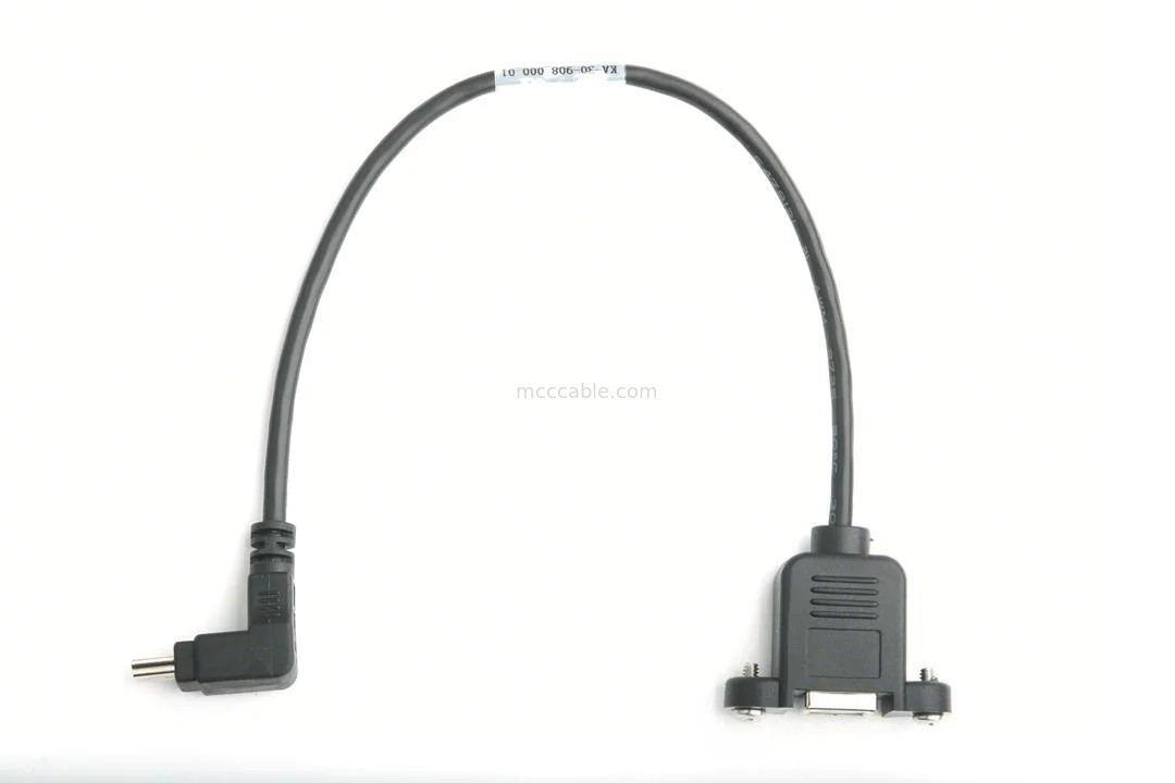 TYPE B FEMALE PANEL MOUNT adaptor ke USB MINI-B laki-laki sudut atas WTH cetakan