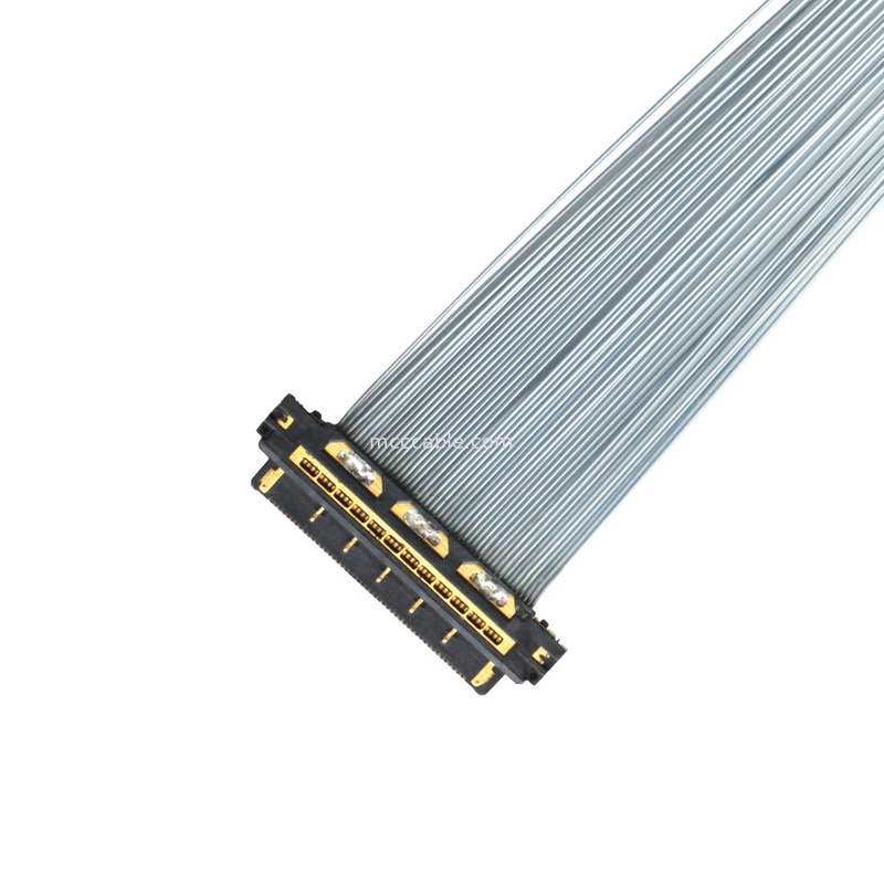 KEL XSL20-48S 0,25mm Pitch Micro-Coax Cable, 44AWG PFA Shielded, dua ujung