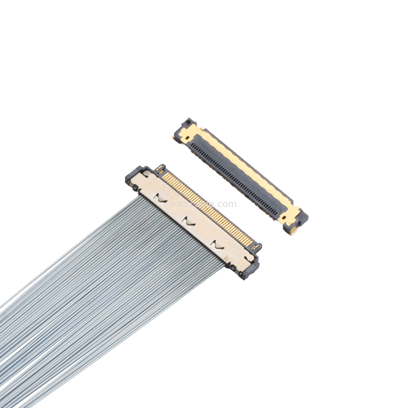 KEL XSL20-48S 0,25mm Pitch Micro-Coax Cable, 44AWG PFA Shielded, dua ujung