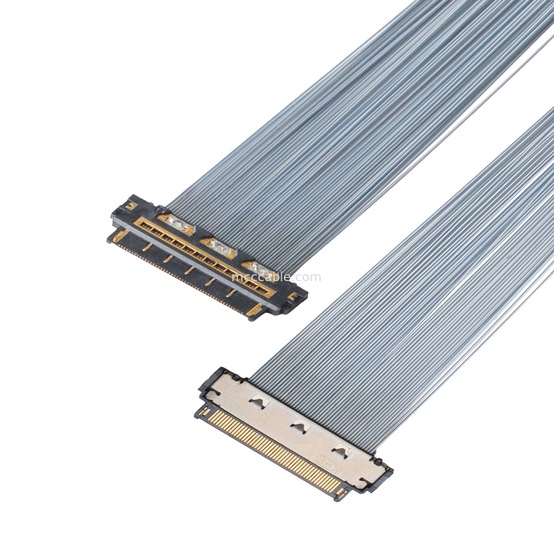 KEL XSL20-48S 0,25mm Pitch Micro-Coax Cable, 44AWG PFA Shielded, dua ujung