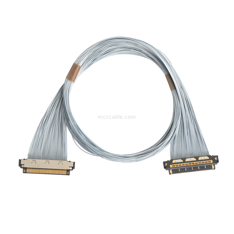 KEL XSL20-48S 0,25mm Pitch Micro-Coax Cable, 44AWG PFA Shielded, dua ujung