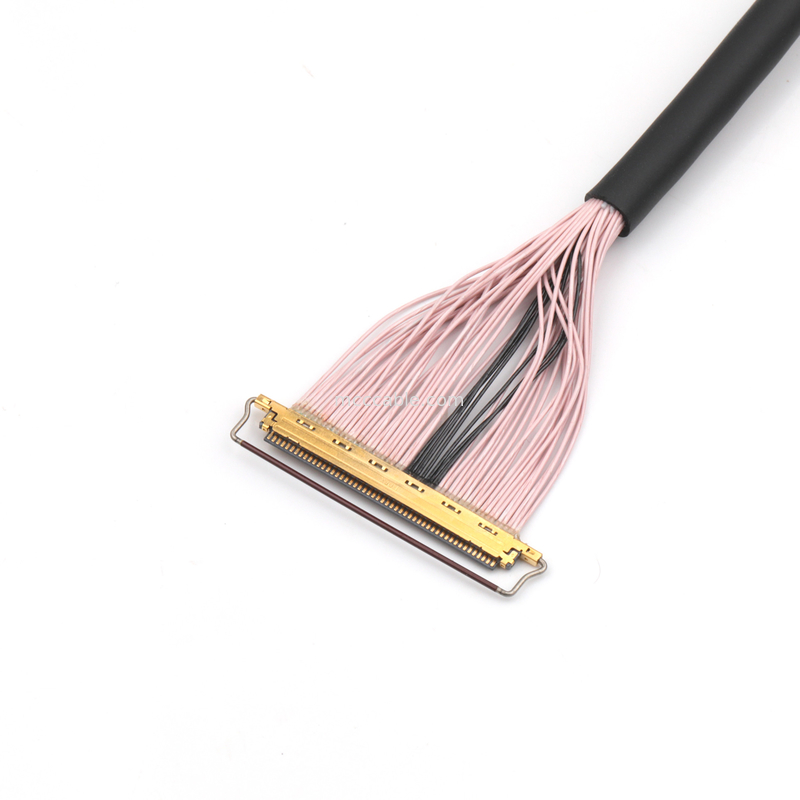 Kabel Mikrokoaxial 50 pin, Pitch 0,4 mm, Terlindung, untuk Transmisi Data Berkecepatan Tinggi