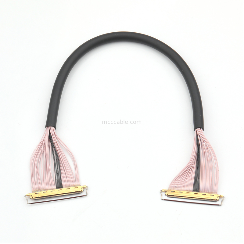 Kabel Mikrokoaxial 50 pin, Pitch 0,4 mm, Terlindung, untuk Transmisi Data Berkecepatan Tinggi