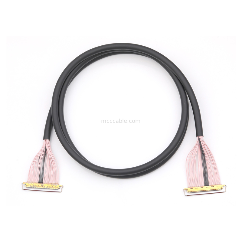 Kabel Mikrokoaxial 50 pin, Pitch 0,4 mm, Terlindung, untuk Transmisi Data Berkecepatan Tinggi