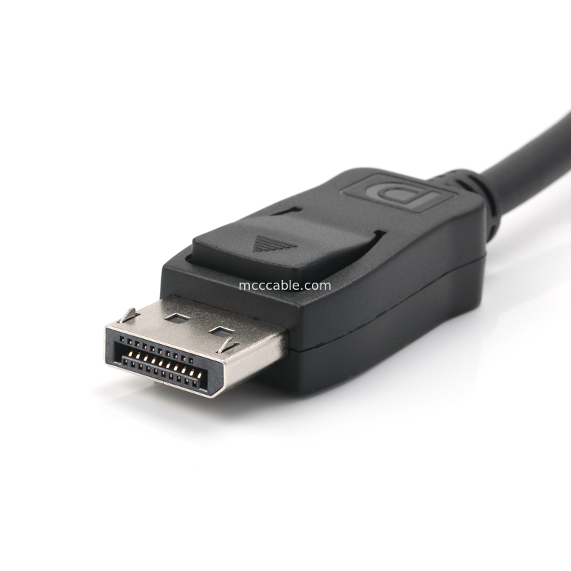 20-Pin DisplayPort Kabel Pria ke Wanita, Terlindung 6.0mm OD, 100Ω Impedansi