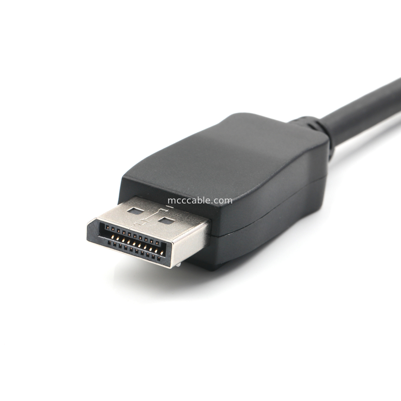 20-Pin DisplayPort Kabel Pria ke Wanita, Terlindung 6.0mm OD, 100Ω Impedansi