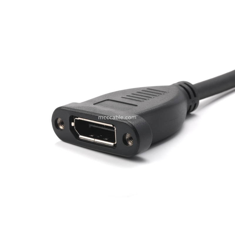 20-Pin DisplayPort Kabel Pria ke Wanita, Terlindung 6.0mm OD, 100Ω Impedansi