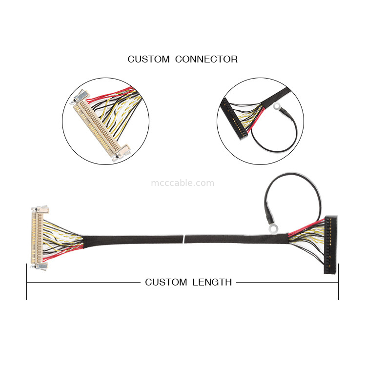 Perakitan Kabel 30 Pin LVDS, Kabel Lvds 51 Pin FI X30HL-B Untuk Panel Lcd