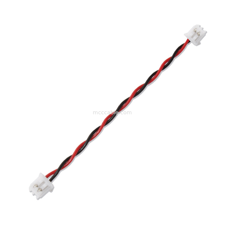 Kabel Konektor JST Wire Harness XHP-2 22AWG UL1007 Kabel Terpaku Hitam Merah 2P