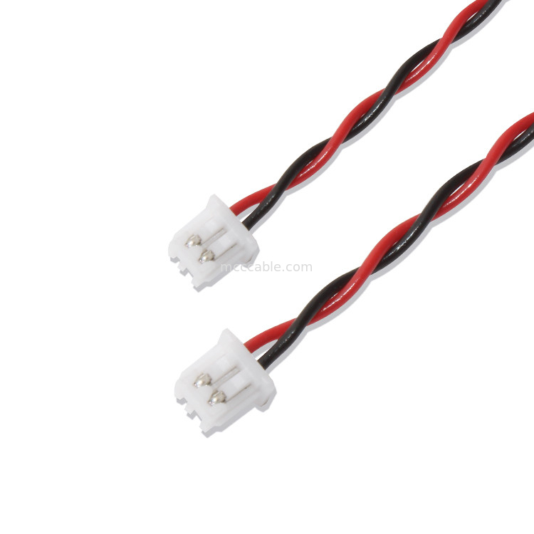 Kabel Konektor JST Wire Harness XHP-2 22AWG UL1007 Kabel Terpaku Hitam Merah 2P