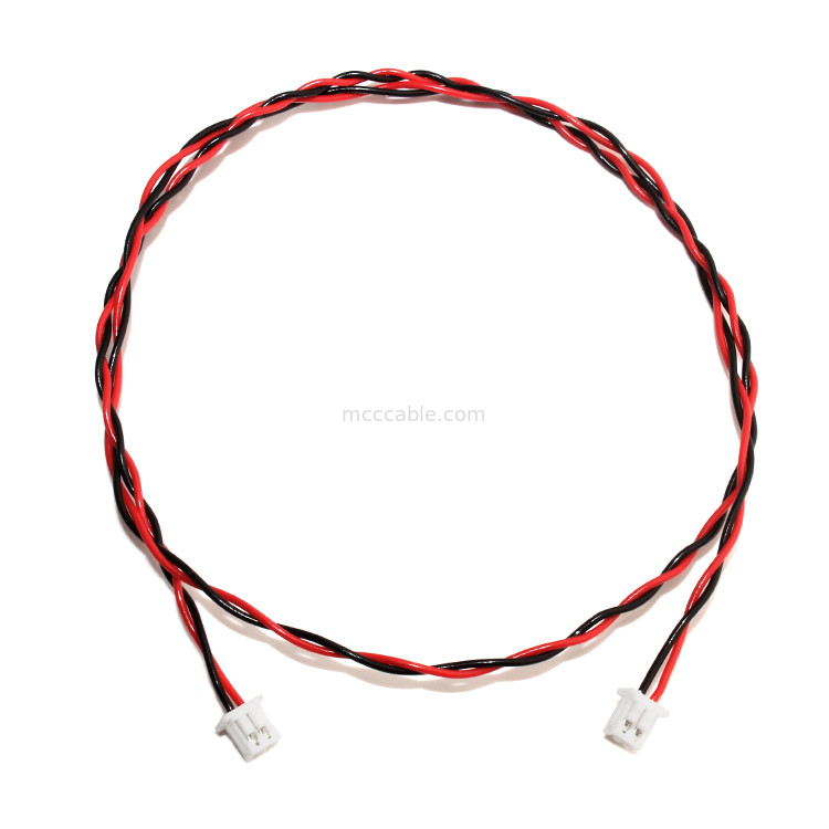 Kabel Konektor JST Wire Harness XHP-2 22AWG UL1007 Kabel Terpaku Hitam Merah 2P