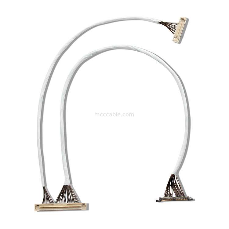 46 AWG 42 AWG Micro Coax Cable DF36 40P 0.4SD 150MM Panjang konektor layar lvds