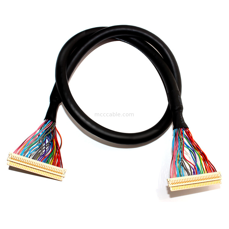 Ekstensi  30PIN LVDS Majelis Kabel, Df19-30s Ke Df19-30s Kabel Lvds Kawat Diskrit