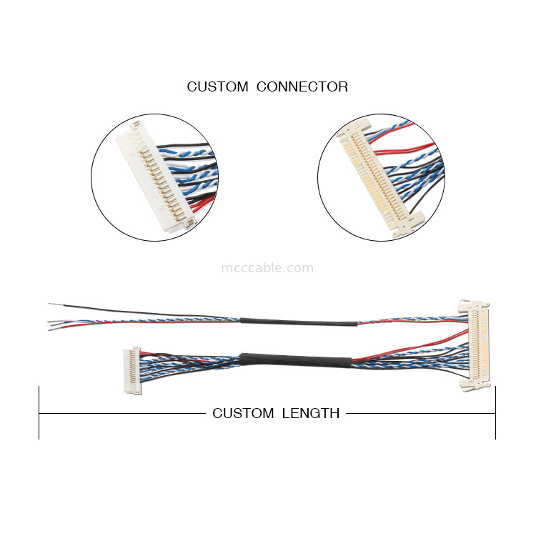 Kawat Kustom Harness FI S20S 20pin, Kabel Display Lvds Pitch JAE 1,25 Mm