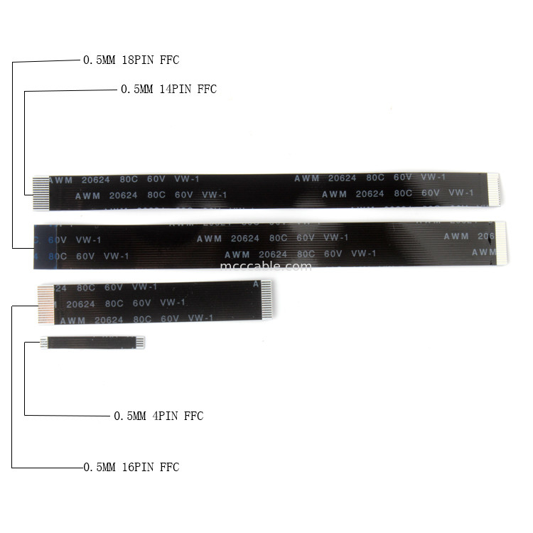 4 Pin FFC FPC Cable, OEM FFC Ribbon Cable Untuk konektor display lvds Printer