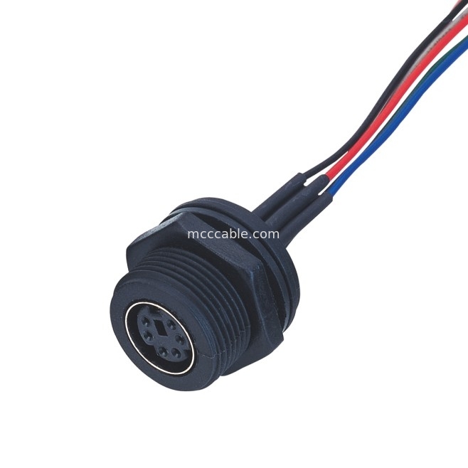 MD WF 6 Pin Mini Din Cable, konektor layar IP67 Straight Isobus Cable lvds
