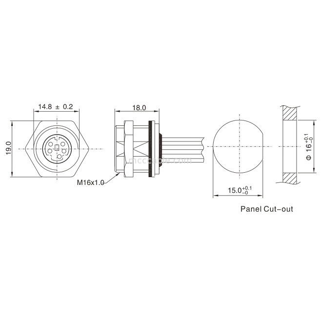 MD WF 6 Pin Mini Din Cable, konektor layar IP67 Straight Isobus Cable lvds
