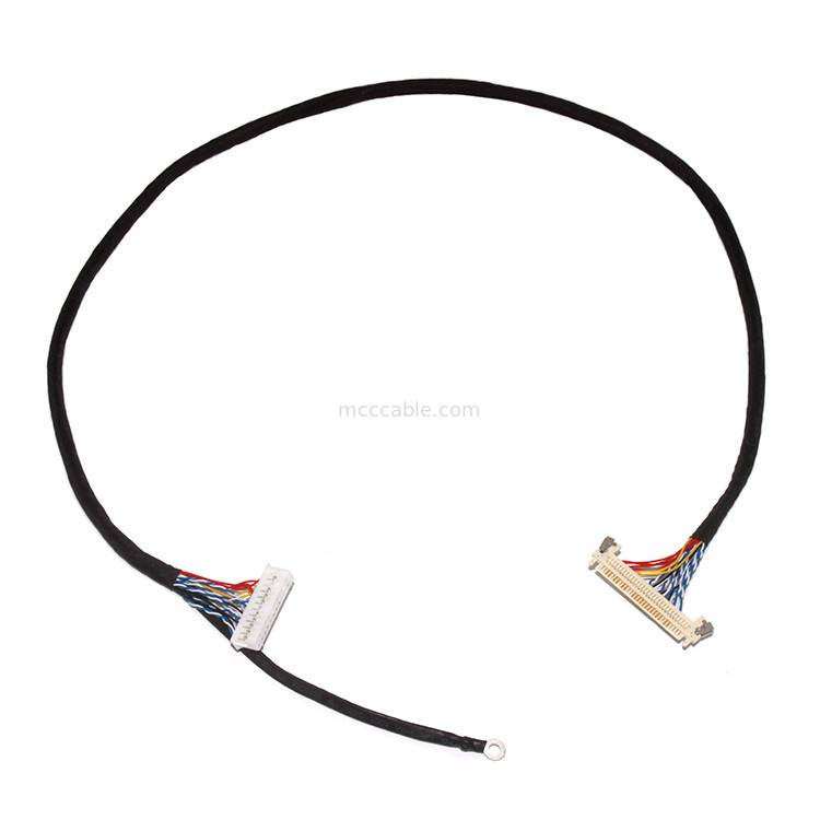 Sesuaikan Panjang 2.0mm Pitch Lvds Kabel Majelis 30 Pin  DF11-24DS-2C Untuk FI-X3OHL OEM / ODM