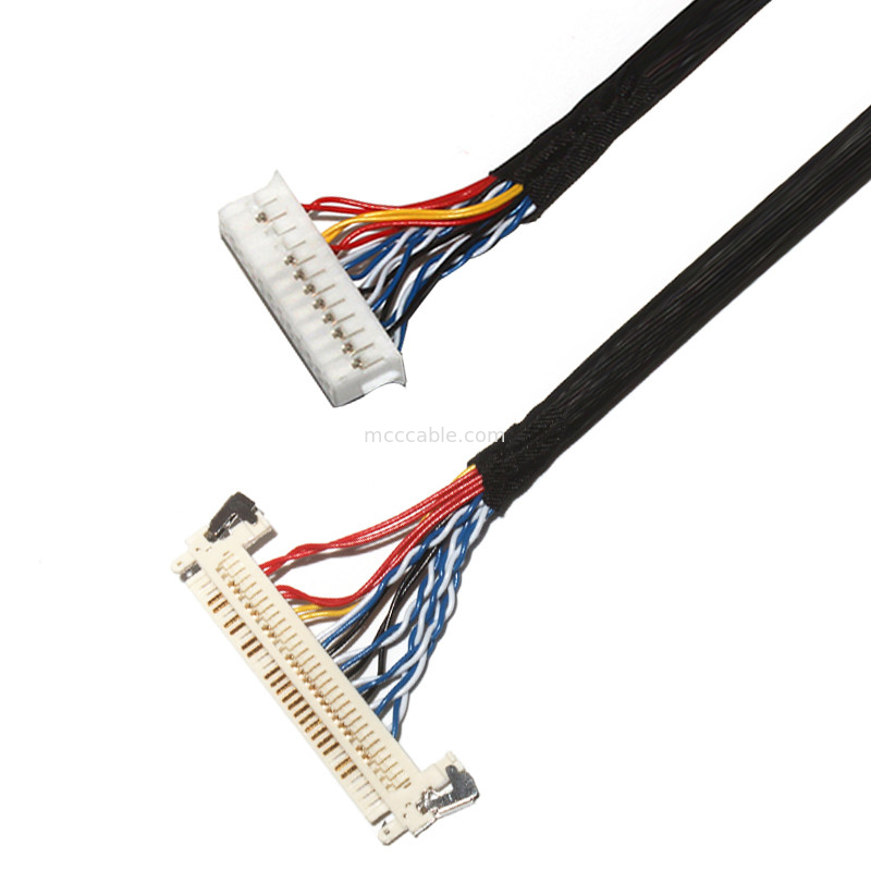 Sesuaikan Panjang 2.0mm Pitch Lvds Kabel Majelis 30 Pin  DF11-24DS-2C Untuk FI-X3OHL OEM / ODM