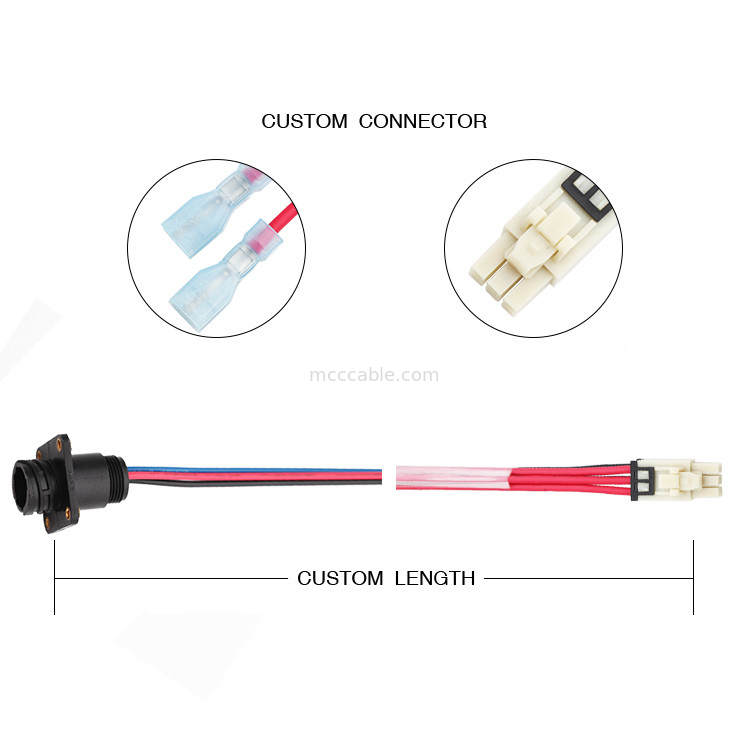 6 Pin 100mm Panjang Kawat Harness Majelis Molex 1722582106 Sampai 4 Pin TE 208130-1