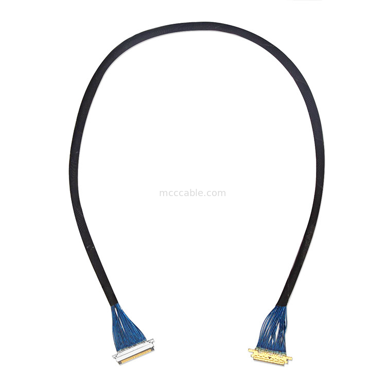 Kabel Koaksial Mikro LVDS Panjang Khusus 0.4mm 20453z-030 SD hingga 20347 Dengan Kunci Mekanis