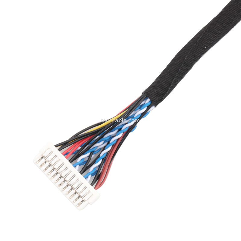 24pin MOLEX 504186-2400 30pin JAE FI-X30HL LCD LVDS Kabel Majelis Panjang kustomisasi