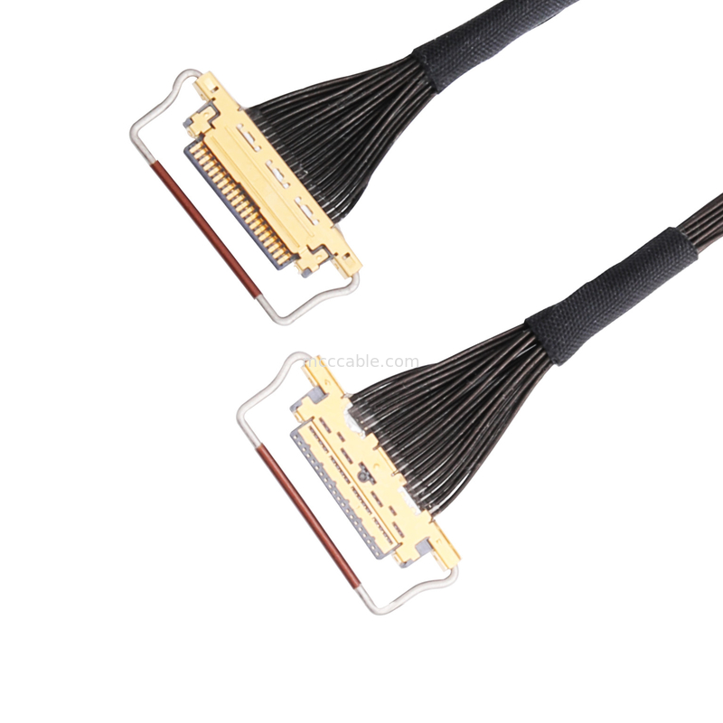 Oem Lvds Cable Assembly 0.5mm Pitch 20453-220t-03 Konektor mikro-koaksial tipe kawin horizontal