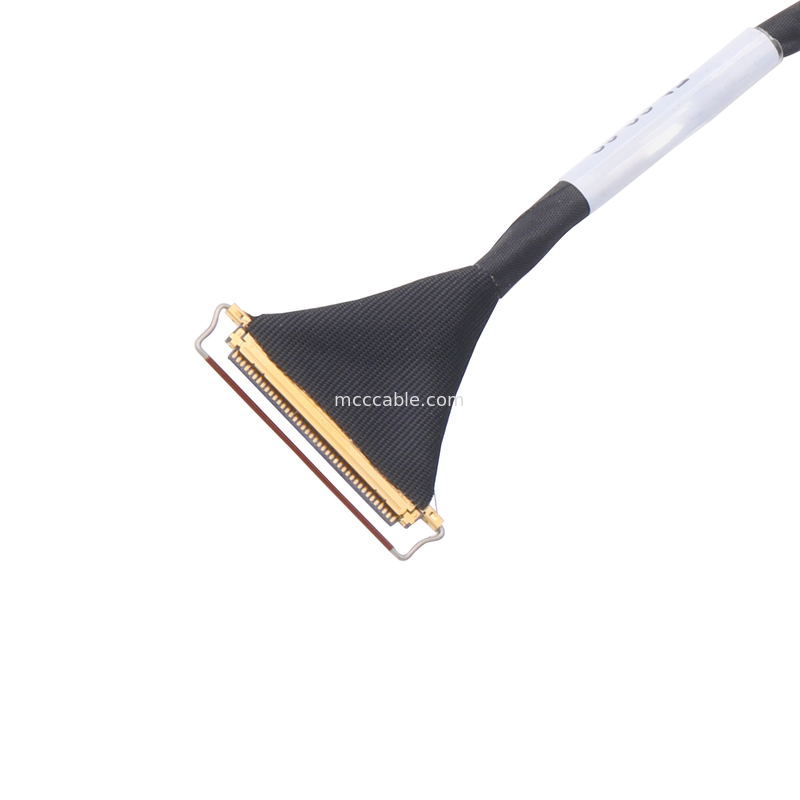 Kustom 40 Pin Lvds Cable Assembly 0.5mm Pitch lcd lvds cable Horizontal tipe kawin konektor mikro-koaksial