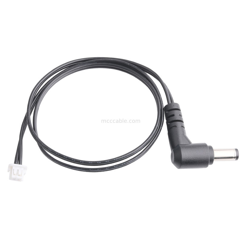 DC Plug 2.1*5.5mm Solder Type PVC Pencetakan penampilan 90 sudut ke White Housing 2P MOLEX F