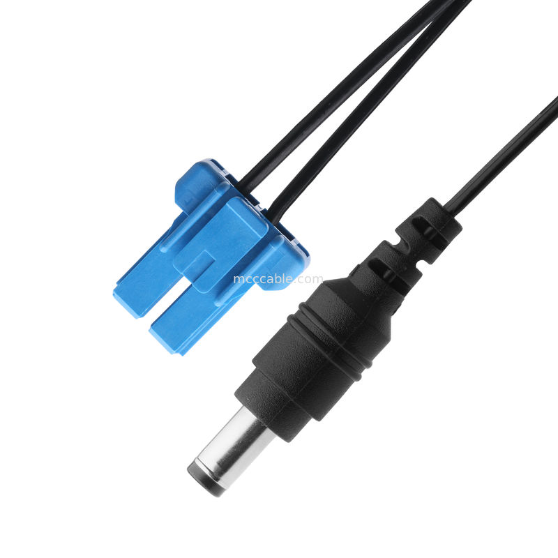 DC Plug 2.1*5.5mm Solder Type PVC Pencetakan Penampilan Untuk TE Blue Housing 2P Connector Kabel Wanita